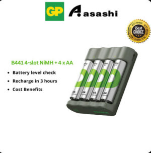 024d13acfff36697aab1afb3ea500bbe.jpeg GP ReCyko Charger (USB) B441 4-slot NiMH + 4 x AA 2,100mAh NiMH Batteries GPB441/210HCER21