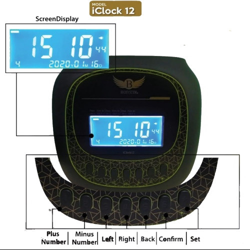 Biosystem iClock12 / iclock Small Size Digital Time Clock /Max Punch 600/day ( 1 Year Warranty)