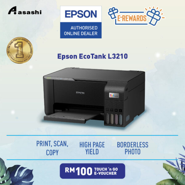 Epson EcoTank L3210 All-in-One Ink Tank Printer(Warranty 1Years + 1Years online Register @ 30,000 Pages Printing)