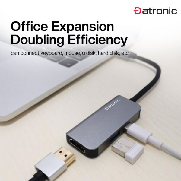 Datronic 3in1 USB-C to HDMI / USB3.0 / 87wPD Adapter Converter DUSBC-207 (3in1) 18 Months Warranty