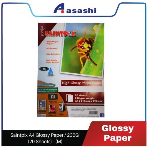 [Suitable For Photo Printing] Saintpix A4 Glossy Paper / 230G (20 Sheets) - (M) /Glossy Paper /Ready to use