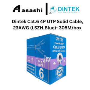 Dintek Cat.6 4P UTP Solid Cable, 23AWG (LSZH,Blue)- 305M/box (1101-04049)