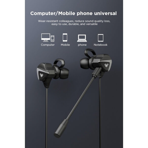 AULA F201 Earphone Headset Gaming with Microphone Detachable