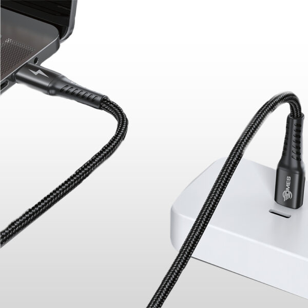 DMES DC8 Type C To Light 3A 30W Cable QC 3.0 Fast Charging Phone Cable with Wear Resisting High Density Nylon Cable