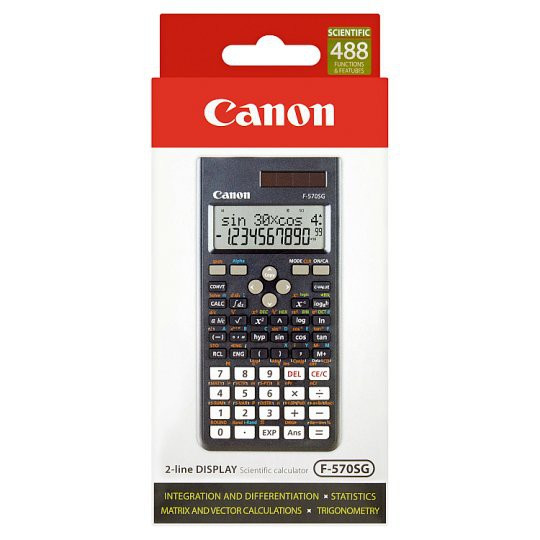 [488 Functions] CANON F-570SG Scientific Calculator Original - same level Casio FX-570MS - with Solar & Battery Power