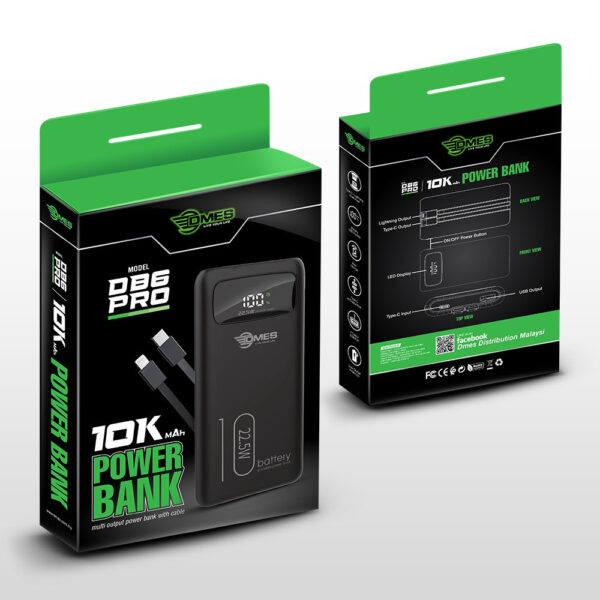 DMES DB6 Pro 22.5W PD QC3.0 10000mAh Fast Charging Powerbank / Over Charge Protection, Battery LED Display