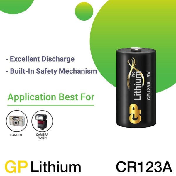 GP Pro Lithium Battery 3V CR123a [ Card of 1s ] (CR17345 / Camera/Camera Flash/Baby Monitor/Flashlight) Pro Jacket