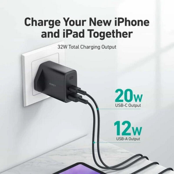 AUKEY PA-F3S 32W Swift Series PD USB C Wall Charger - UK (AUKEY MALAYSIA)