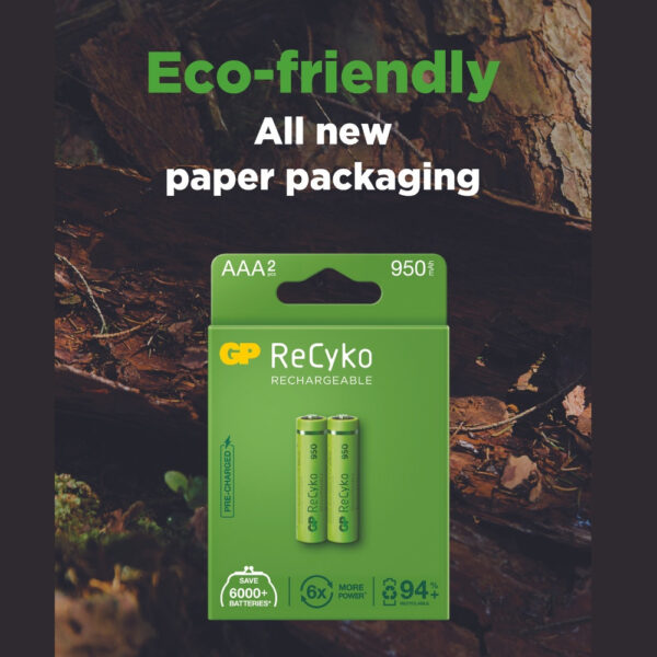 GP ReCyko Rechargeable AAA (950mAh x 2 Batteries Pack)
