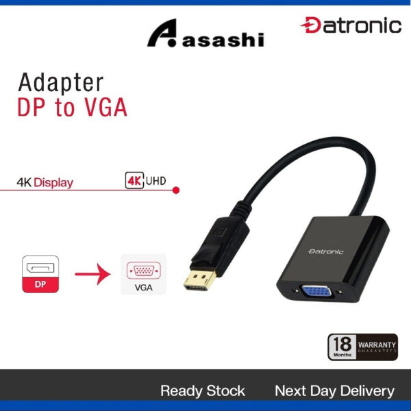 Datronic Display Port to VGA Adapter DDP-125 18month warranty