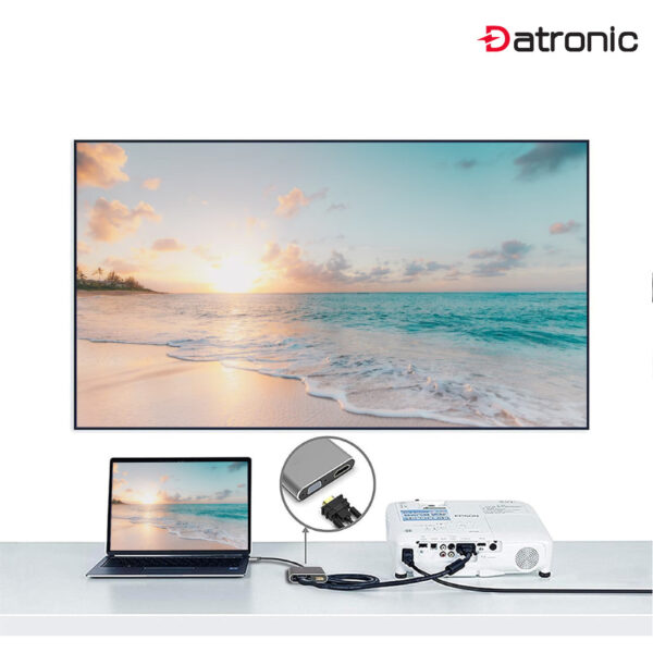 Datronic 4in1 USB-C to HDMI / VGA / USB3.0 / 100wPD DUSBC-209 | 18months warranty