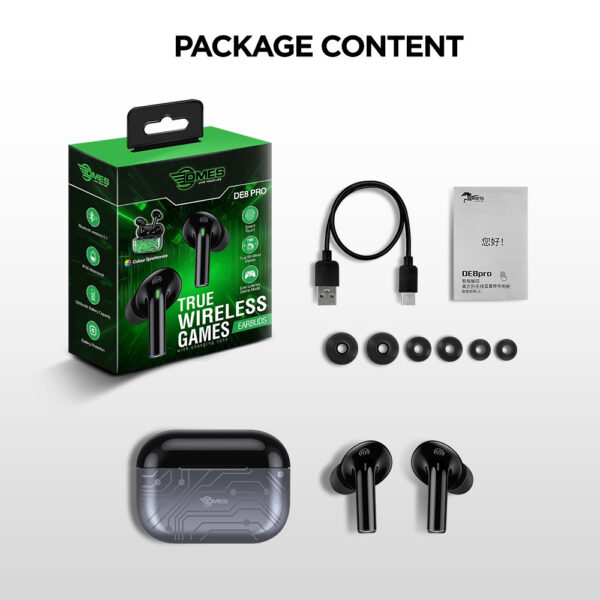 5d35fe48112545ae19197ffa6d0f4a13.jpeg DMES DE8 PRO True Wireless Stereo Bluetooth 5.1 IPX6 LED Smart Touch Low Latency Gamer Earbuds