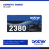 Brother TN-2380 Genuine Monochrome Toner Cartridge, Black, Page Yield up to 2,600 pages