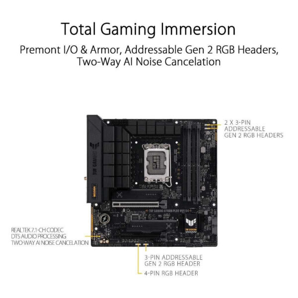 ASUS TUF GAMING B760M-PLUS WIFI DDR4 (LGA1700) MATX motherboard