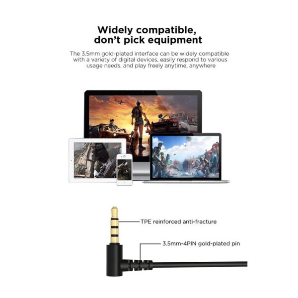 AULA F201 Earphone Headset Gaming with Microphone Detachable