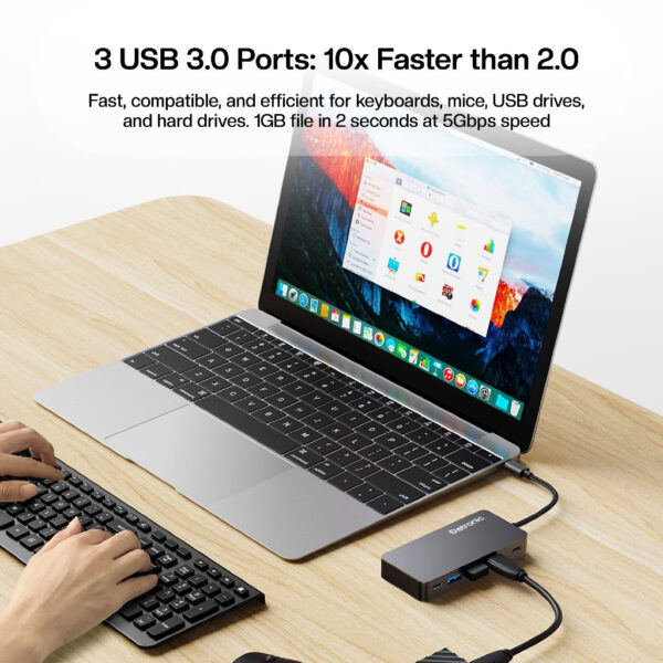 Datronic 7in1 USB-C to Dual HDMI / USB3.0 x 3 / 1000mbps RJ45 / 100wPD DUSBC-214 | 18month warranty