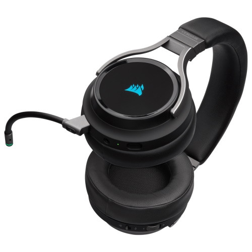 CORSAIR Virtuoso RGB Wireless 7.1 Virtual Surround High-Fidelity Headphone, Black (CA-9011185-AP)