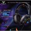 AULA F606 Over-Ear Wired Gaming Headset with Microphone for PC Laptop Phone USB RGB Lighting Power Bass