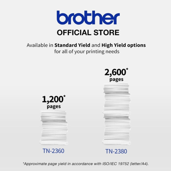 Brother TN-2380 Genuine Monochrome Toner Cartridge, Black, Page Yield up to 2,600 pages
