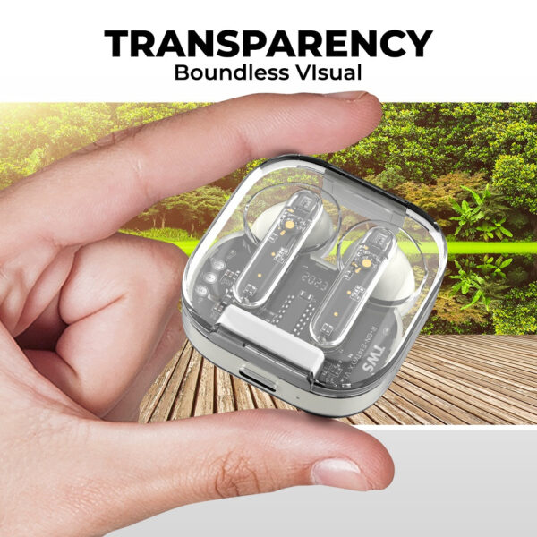 DMES DE7 True Wireless Earbuds Bluetooth 5.3 TWS Sports Gaming Earbuds with Transparency Casing - 2 Year Warranty