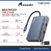Datronic 7in1 USB-C to Dual HDMI / USB3.0 x 3 / 1000mbps RJ45 / 100wPD DUSBC-214 | 18month warranty