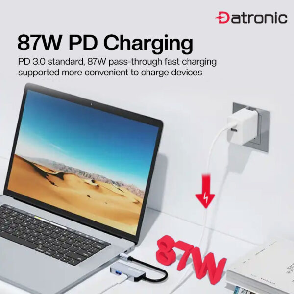 Datronic 3in1 USB-C to HDMI / USB3.0 / 87wPD Adapter Converter DUSBC-207 (3in1) 18 Months Warranty