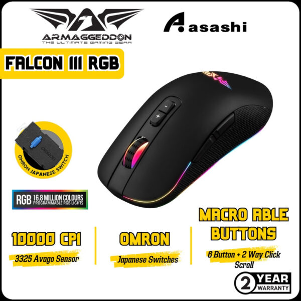 Armaggeddon Falcon III / Falcon 3 (10000 CPI) RGB Gaming Mouse