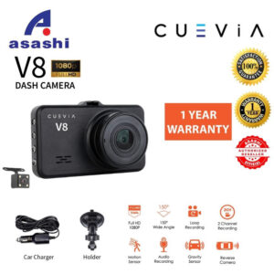 CUEVIA V8 2 Channel Full HD 3” LCD Dash Camera / DashCam Car cam