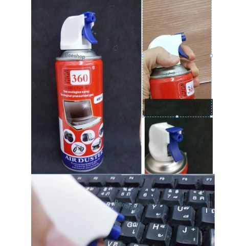 AIR DUSTER CLEANING GIGA 360 COMPRESSED CANNED WITH NOZZLE 450ML - 1 PCS