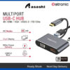 Datronic 4in1 USB-C to HDMI / VGA / USB3.0 / 100wPD DUSBC-209 | 18months warranty