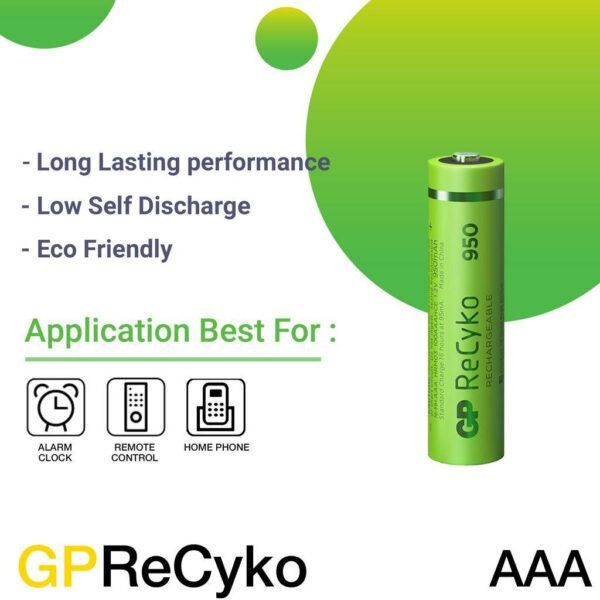 GP ReCyko Rechargeable AAA (950mAh x 2 Batteries Pack)