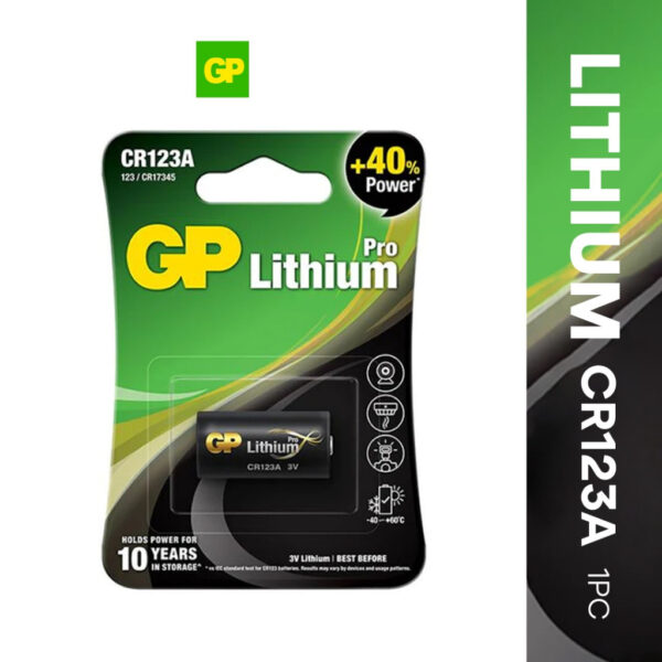 GP Pro Lithium Battery 3V CR123a [ Card of 1s ] (CR17345 / Camera/Camera Flash/Baby Monitor/Flashlight) Pro Jacket