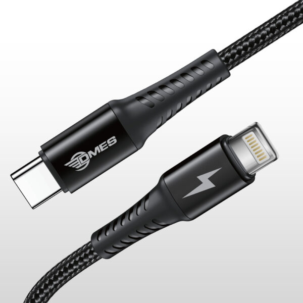 DMES DC8 Type C To Light 3A 30W Cable QC 3.0 Fast Charging Phone Cable with Wear Resisting High Density Nylon Cable