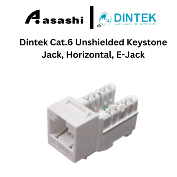 Dintek Cat.6 Unshielded Keystone Jack, Horizontal, E-Jack (1305-04017)