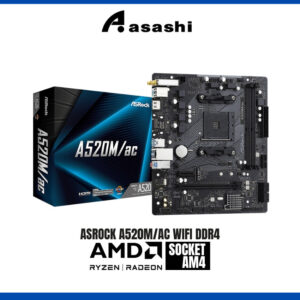 ASROCK A520M/AC Wi-Fi Micro ATX mATX AMD Motherboard | AMD AM4 Socket
