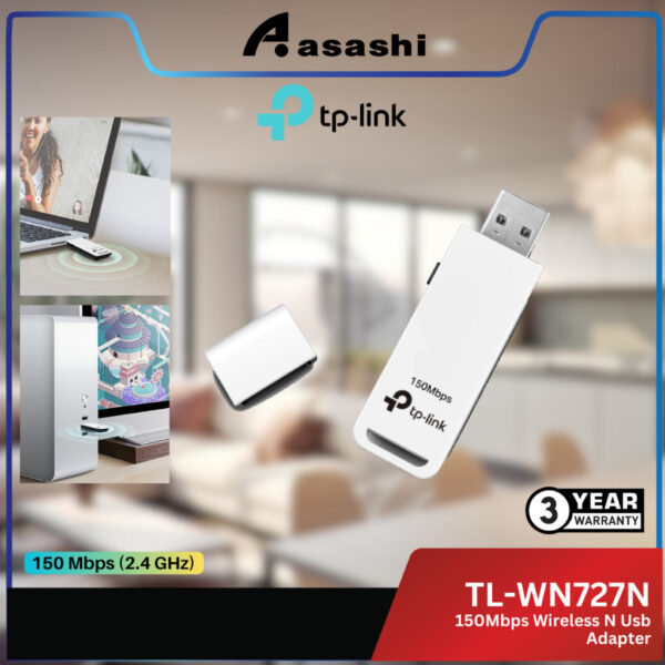 TP-Link TL-WN727N 150mbps Network Wireless N Usb Adapter For PC/Laptop