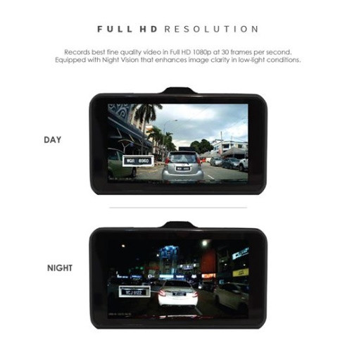 CUEVIA V8 2 Channel Full HD 3” LCD Dash Camera / DashCam Car cam