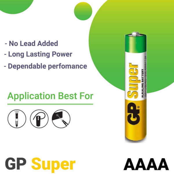 [For Toy, Torches, etc] GP 2pcs AAAA SUPER ALKALINE Battery (GP25A-C2)