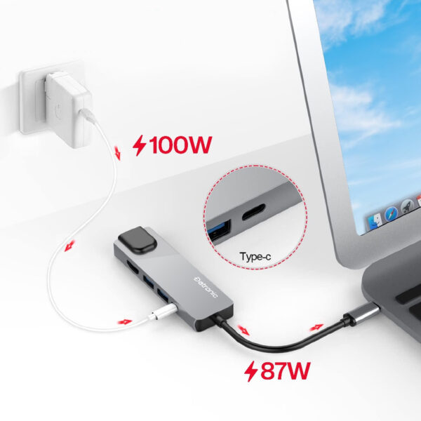Datronic 5in1 USB-C to HDMI / USB3.0 x 2 / 100wPD / 1000mbps RJ45 DUSBC-212 | 18months warranty