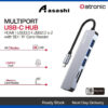 Datronic 6in1 USB-C to HDMI / USB3.0 / USB2.0 x 2/ SD / TF DUSBC-206 | 18months warranty
