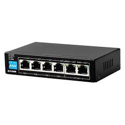 D-Link DES-F1006P-E 4 + 2 Port 100Mbps 250M POE Network Switches , Built to Power Extender POE Devices (POE Budget 60W)