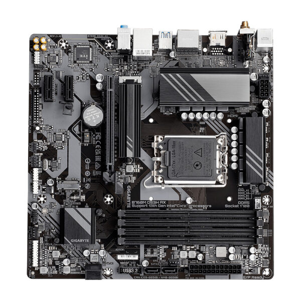 Gigabyte B760M DS3H AX DDR5 WiFi6 Micro-ATX (mATX) Intel Motherboard | Intel LGA1700 Socket