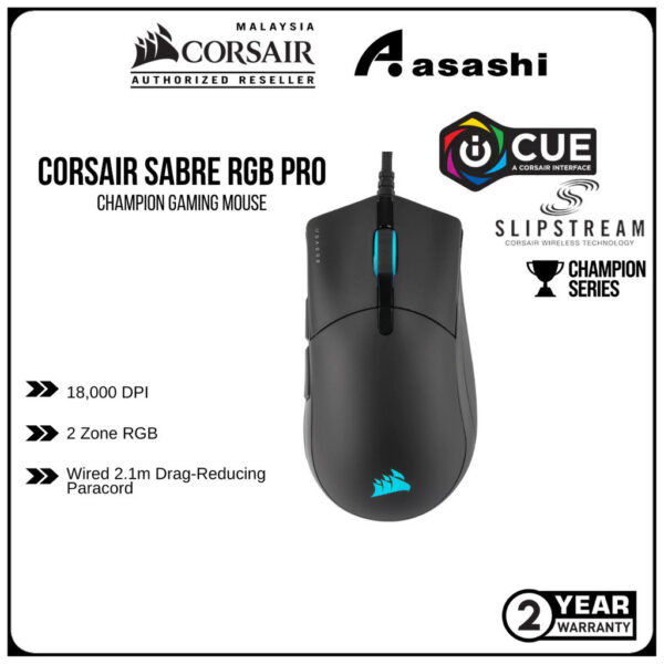 CORSAIR SABRE RGB PRO CHAMPION Gaming Mouse RGB 18000 DPI, Optical CH-9303111-AP