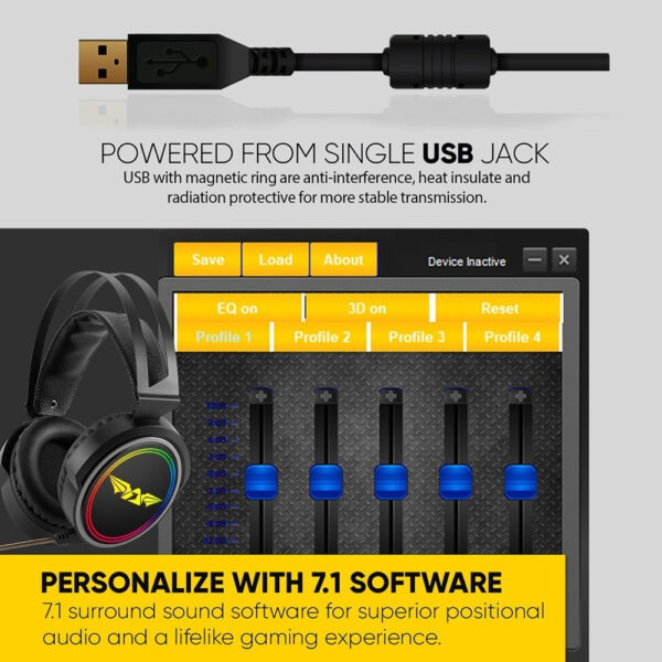 Armaggeddon Nuke 13R RGB 7.1 Surround Sound Gaming Headphone