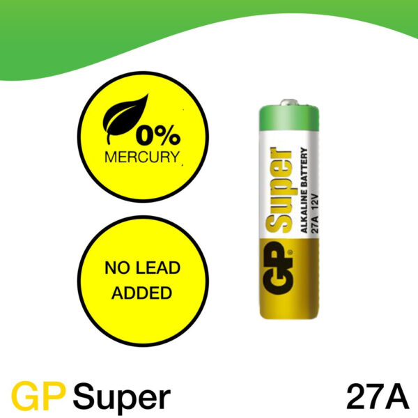GP Battery Super Alkaline 12V 27A A27 MN27 (C5 – Card of 5)