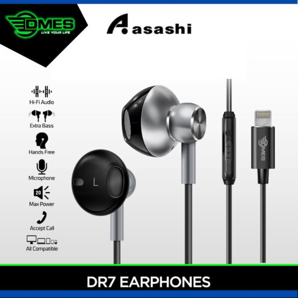 DMES DR7 Wired Earphone Handsfree Stereo Bass In Ear Earphone with One Button Control/Built in Microphone