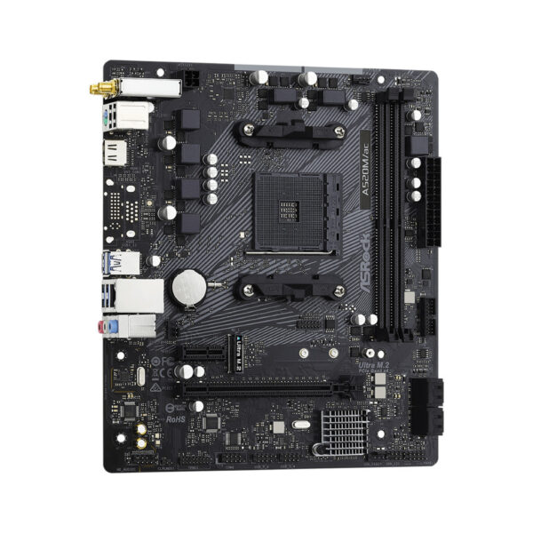 ASROCK A520M/AC Wi-Fi Micro ATX mATX AMD Motherboard | AMD AM4 Socket