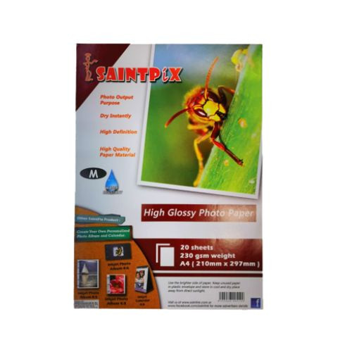 [Suitable For Photo Printing] Saintpix A4 Glossy Paper / 230G (20 Sheets) - (M) /Glossy Paper /Ready to use