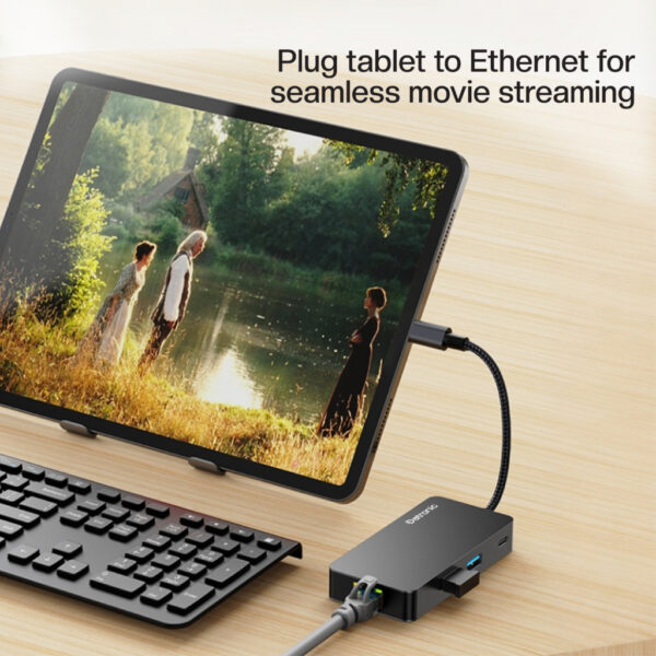 Datronic 6in1 USB-C to 4K60hz HDMI / USB3.2(10Gbps) x 3 / 100wPD / 1000mbps  RJ45 DUSBC-216 | 18months warranty