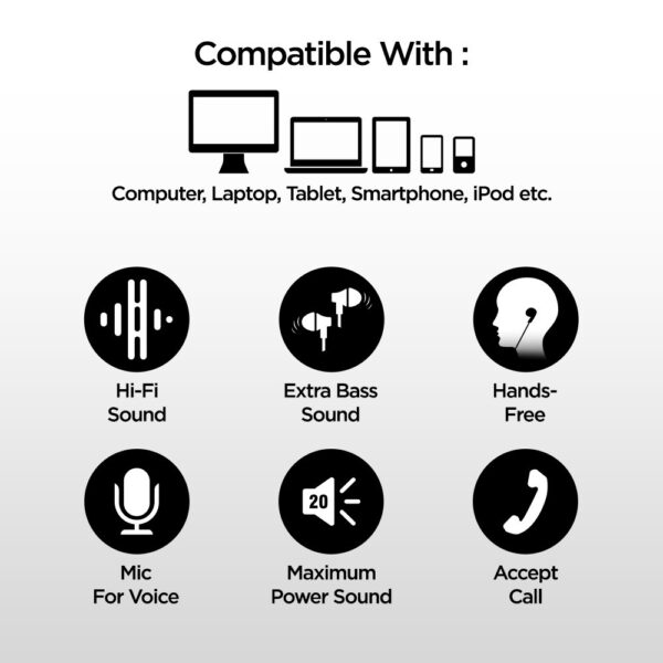 DMES DR7 Wired Earphone Handsfree Stereo Bass In Ear Earphone with One Button Control/Built in Microphone